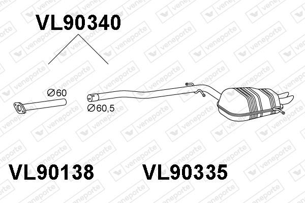 Veneporte VL90340 Глушник, задня частина VL90340: Купити в Україні - Добра ціна на EXIST.UA!