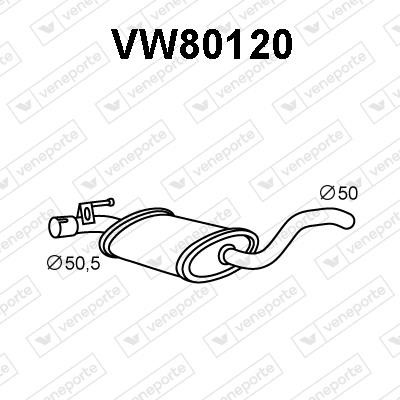 Veneporte VW80120 Глушник, середня частина VW80120: Приваблива ціна - Купити в Україні на EXIST.UA!