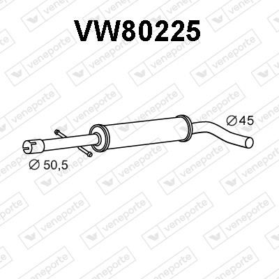 Veneporte VW80225 Глушник, середня частина VW80225: Купити в Україні - Добра ціна на EXIST.UA!