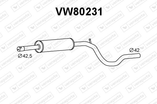 Veneporte VW80231 Глушник, середня частина VW80231: Купити в Україні - Добра ціна на EXIST.UA!