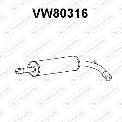 Veneporte VW80316 Проміжний глушник VW80316: Купити в Україні - Добра ціна на EXIST.UA!