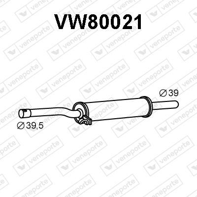 Veneporte VW80021 Глушник, середня частина VW80021: Купити в Україні - Добра ціна на EXIST.UA!