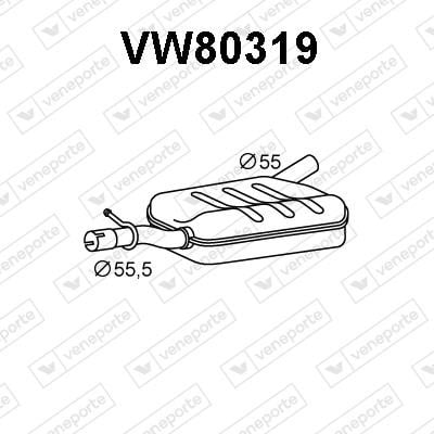 Veneporte VW80319 Додатковий глушник VW80319: Приваблива ціна - Купити в Україні на EXIST.UA!