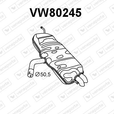 Veneporte VW80245 Глушник, задня частина VW80245: Купити в Україні - Добра ціна на EXIST.UA!