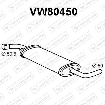 Veneporte VW80450 Глушник, середня частина VW80450: Купити в Україні - Добра ціна на EXIST.UA!
