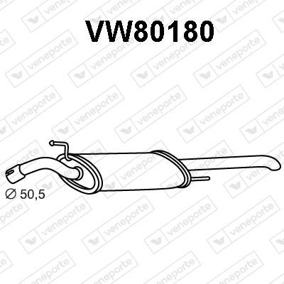 Veneporte VW80180 Глушник, задня частина VW80180: Купити в Україні - Добра ціна на EXIST.UA!