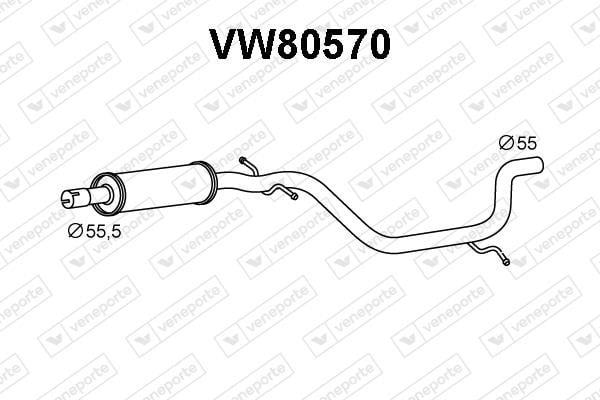 Veneporte VW80570 Глушник, середня частина VW80570: Купити в Україні - Добра ціна на EXIST.UA!