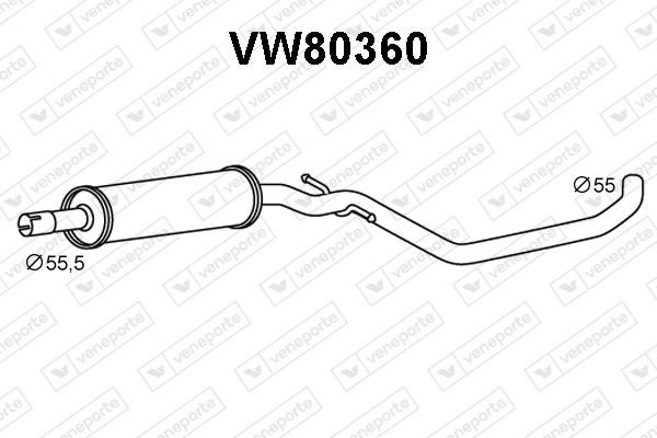 Veneporte VW80360 Глушник, середня частина VW80360: Купити в Україні - Добра ціна на EXIST.UA!