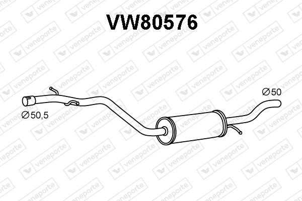 Veneporte VW80576 Глушник, середня частина VW80576: Купити в Україні - Добра ціна на EXIST.UA!