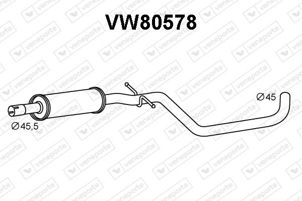 Veneporte VW80578 Глушник, середня частина VW80578: Купити в Україні - Добра ціна на EXIST.UA!