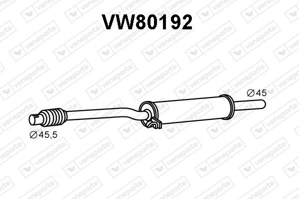 Veneporte VW80192 Глушник, середня частина VW80192: Купити в Україні - Добра ціна на EXIST.UA!