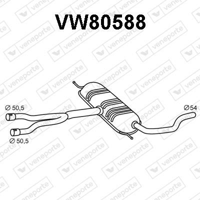 Veneporte VW80588 Глушник, середня частина VW80588: Купити в Україні - Добра ціна на EXIST.UA!