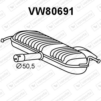 Veneporte VW80691 Глушник, задня частина VW80691: Купити в Україні - Добра ціна на EXIST.UA!