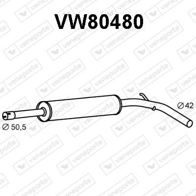 Veneporte VW80480 Глушник, середня частина VW80480: Купити в Україні - Добра ціна на EXIST.UA!