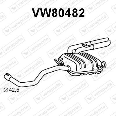 Veneporte VW80482 Глушник, задня частина VW80482: Купити в Україні - Добра ціна на EXIST.UA!