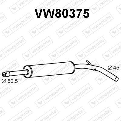 Veneporte VW80375 Глушник, середня частина VW80375: Купити в Україні - Добра ціна на EXIST.UA!