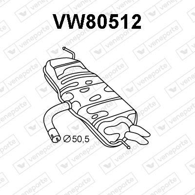 Veneporte VW80512 Глушник, задня частина VW80512: Купити в Україні - Добра ціна на EXIST.UA!