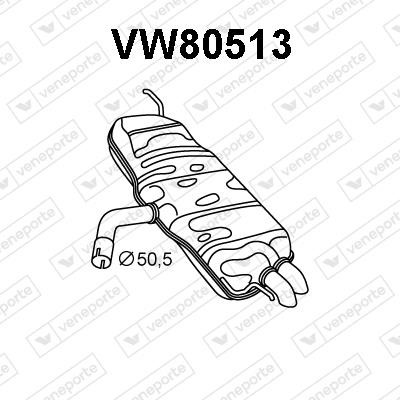 Veneporte VW80513 Глушник, задня частина VW80513: Купити в Україні - Добра ціна на EXIST.UA!