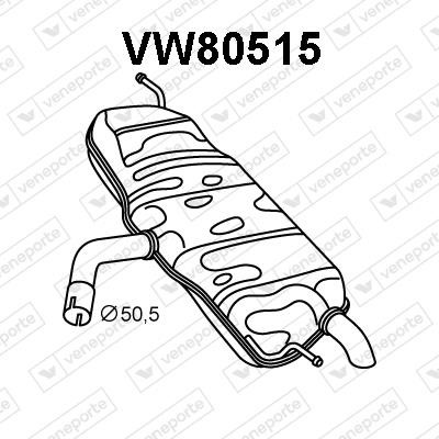 Veneporte VW80515 Глушник, задня частина VW80515: Купити в Україні - Добра ціна на EXIST.UA!