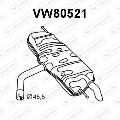 Veneporte VW80521 Глушник, задня частина VW80521: Приваблива ціна - Купити в Україні на EXIST.UA!