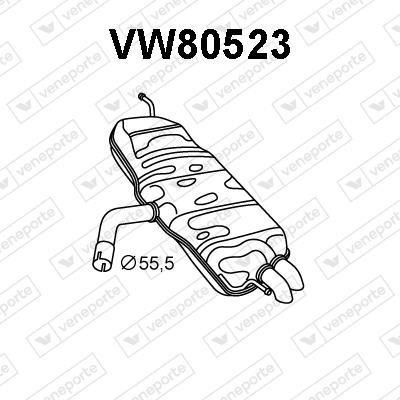 Veneporte VW80523 Глушник, задня частина VW80523: Купити в Україні - Добра ціна на EXIST.UA!