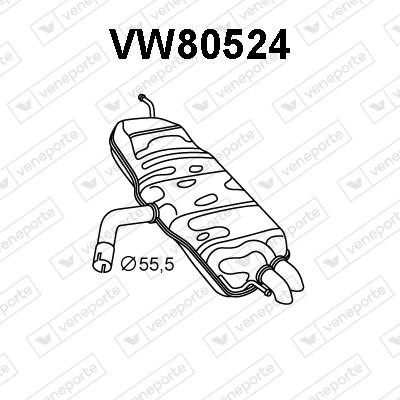 Veneporte VW80524 Глушник, задня частина VW80524: Купити в Україні - Добра ціна на EXIST.UA!