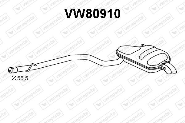 Veneporte VW80910 Глушник, задня частина VW80910: Купити в Україні - Добра ціна на EXIST.UA!