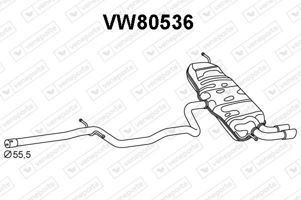 Veneporte VW80536 Глушник, задня частина VW80536: Купити в Україні - Добра ціна на EXIST.UA!