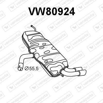Veneporte VW80924 Глушник, задня частина VW80924: Купити в Україні - Добра ціна на EXIST.UA!