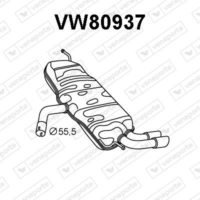 Veneporte VW80937 Глушник, задня частина VW80937: Купити в Україні - Добра ціна на EXIST.UA!