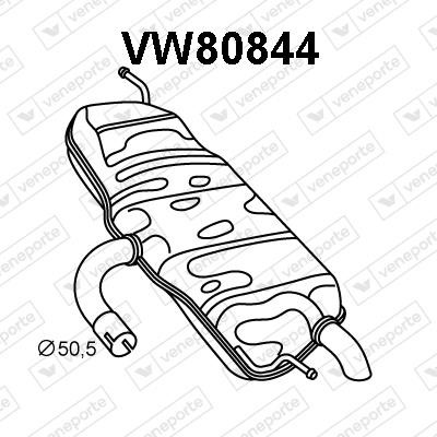 Veneporte VW80844 Глушник, задня частина VW80844: Купити в Україні - Добра ціна на EXIST.UA!