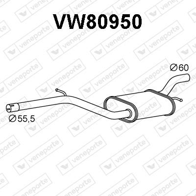 Veneporte VW80950 Проміжний глушник VW80950: Купити в Україні - Добра ціна на EXIST.UA!
