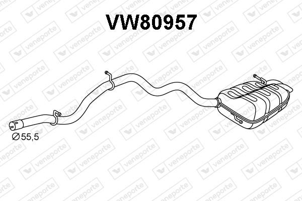 Veneporte VW80957 Глушник, задня частина VW80957: Купити в Україні - Добра ціна на EXIST.UA!