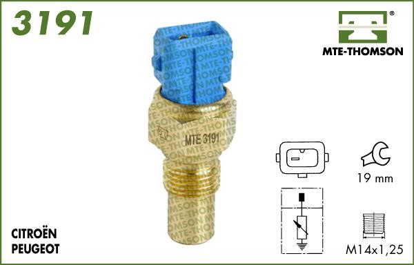 MTE-Thomson 3191 Датчик, температура охолоджувальної рідини 3191: Купити в Україні - Добра ціна на EXIST.UA!