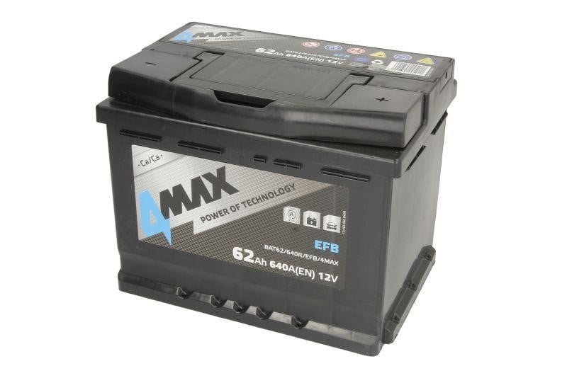 4max BAT62/640R/EFB/4MAX Акумулятор 4max EFB 12В 62Аг 640А(EN) R+ BAT62640REFB4MAX: Купити в Україні - Добра ціна на EXIST.UA!