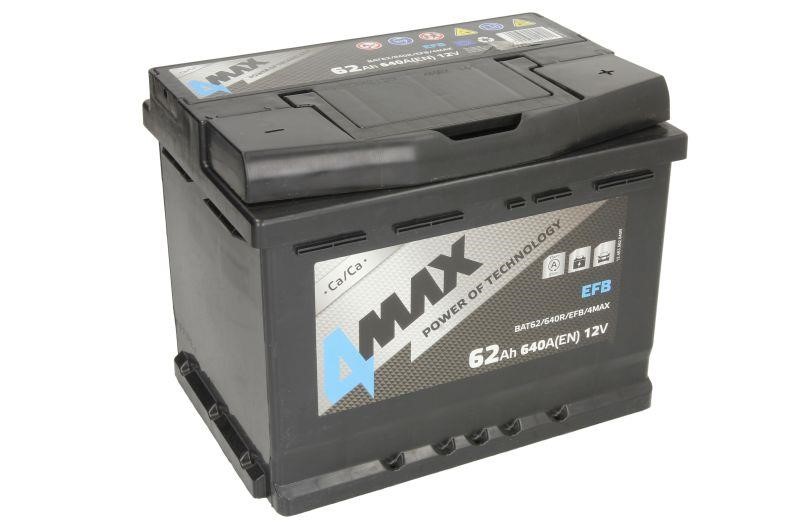 Акумулятор 4max EFB 12В 62Аг 640А(EN) R+ 4max BAT62&#x2F;640R&#x2F;EFB&#x2F;4MAX