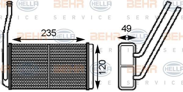 Hella 8FH 351 000-161 Радіатор опалювача салону 8FH351000161: Купити в Україні - Добра ціна на EXIST.UA!