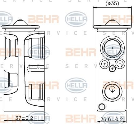 Hella 8UW 351 004-204 Клапан розширювальний кондиціонеру 8UW351004204: Купити в Україні - Добра ціна на EXIST.UA!