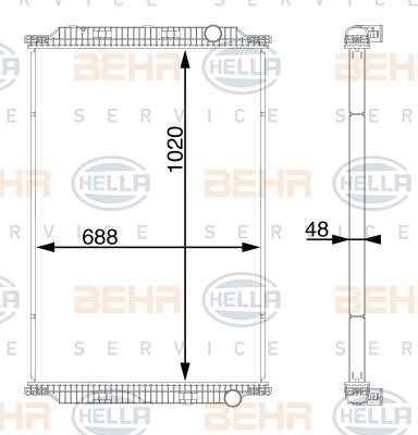 Hella 8MK 376 728-714 Радіатор, охолодження двигуна 8MK376728714: Купити в Україні - Добра ціна на EXIST.UA!