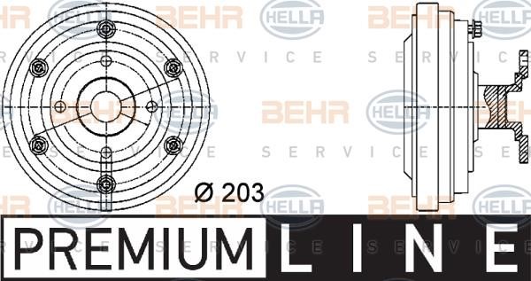 Hella 8MV 376 731-281 Муфта, вентилятор радіатора 8MV376731281: Приваблива ціна - Купити в Україні на EXIST.UA!
