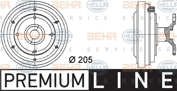 Hella 8MV 376 731-431 Муфта, вентилятор радіатора 8MV376731431: Купити в Україні - Добра ціна на EXIST.UA!