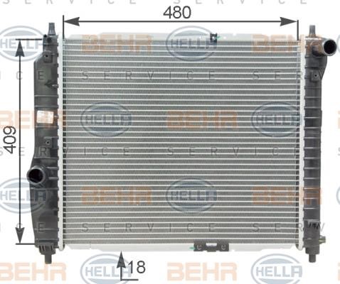 Hella 8MK 376 762-641 Радіатор охолодження двигуна 8MK376762641: Приваблива ціна - Купити в Україні на EXIST.UA!