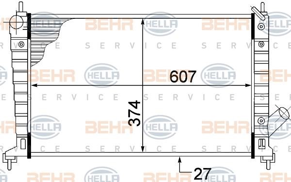 Hella 8MK 376 772-401 Радіатор охолодження двигуна 8MK376772401: Купити в Україні - Добра ціна на EXIST.UA!