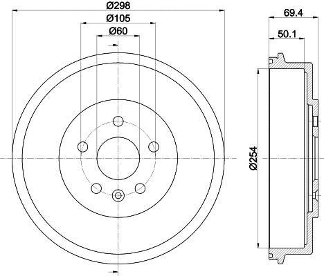 Hella 8DT 355 302-671 Барабан гальмівний 8DT355302671: Купити в Україні - Добра ціна на EXIST.UA!