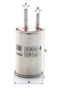 Mann-Filter WK 6038 Фільтр палива WK6038: Купити в Україні - Добра ціна на EXIST.UA!