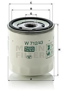 Mann-Filter W 712/43 (10) Фільтр масляний W7124310: Купити в Україні - Добра ціна на EXIST.UA!
