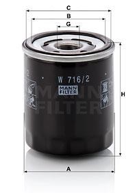 Mann-Filter W 716/2 Фільтр масляний W7162: Купити в Україні - Добра ціна на EXIST.UA!