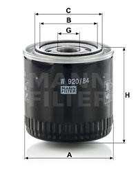 Mann-Filter W 920/84 Фільтр масляний W92084: Купити в Україні - Добра ціна на EXIST.UA!