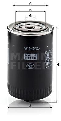 Mann-Filter W 940/25 (10) Фільтр масляний W9402510: Купити в Україні - Добра ціна на EXIST.UA!