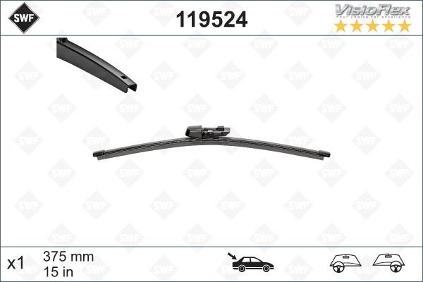 SWF 119524 Щітка склоочисника задня SWF VisioFlex Rear 380 мм (15") 119524: Купити в Україні - Добра ціна на EXIST.UA!